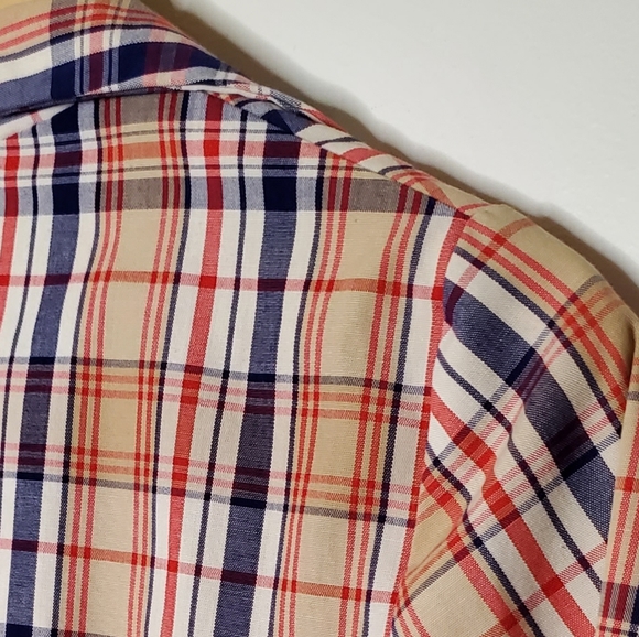 Tan, Red, White and Blue Plaid Punky Vintage Blazer - Picture 11 of 14